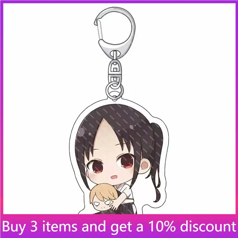 

Аниме-атрибутика «Кагуя-сама: Любовь — это война», версия Q Акриловый брелок-фигурка Кагуя Синомия, подвеска-игрушка с Чикой Фудживарой