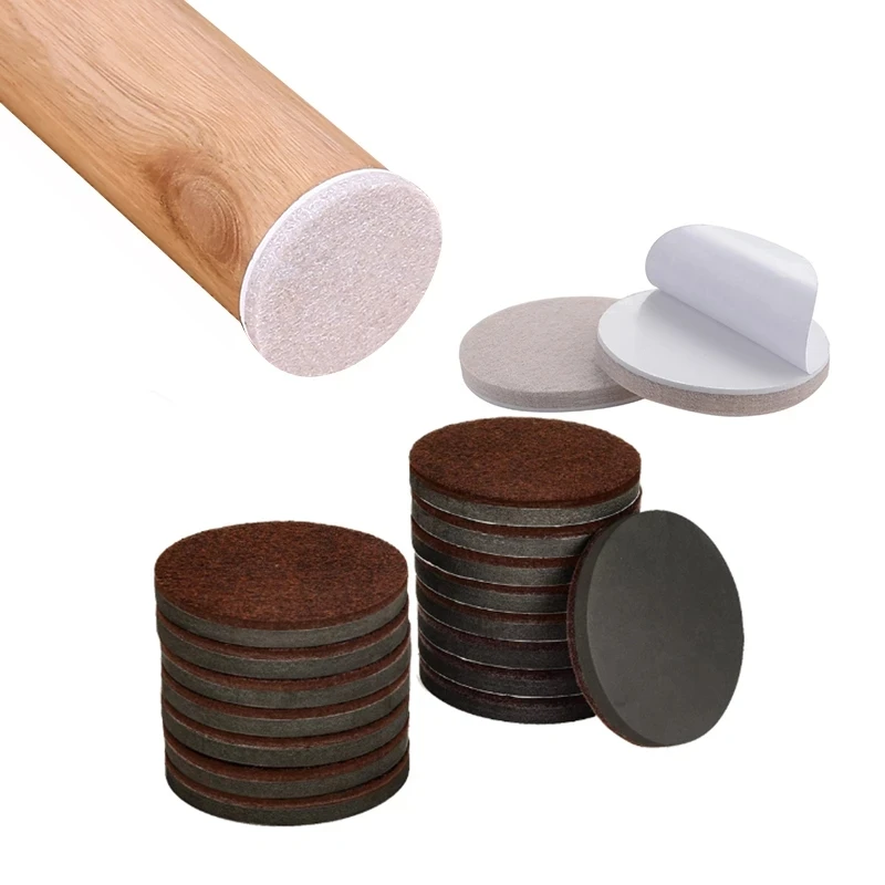 Felt Chair Leg Pads Floor Protectors Table Furniture Leg Feet Cover Caps Round 5mm Thick Anti Scratch Furniture Felt Pads