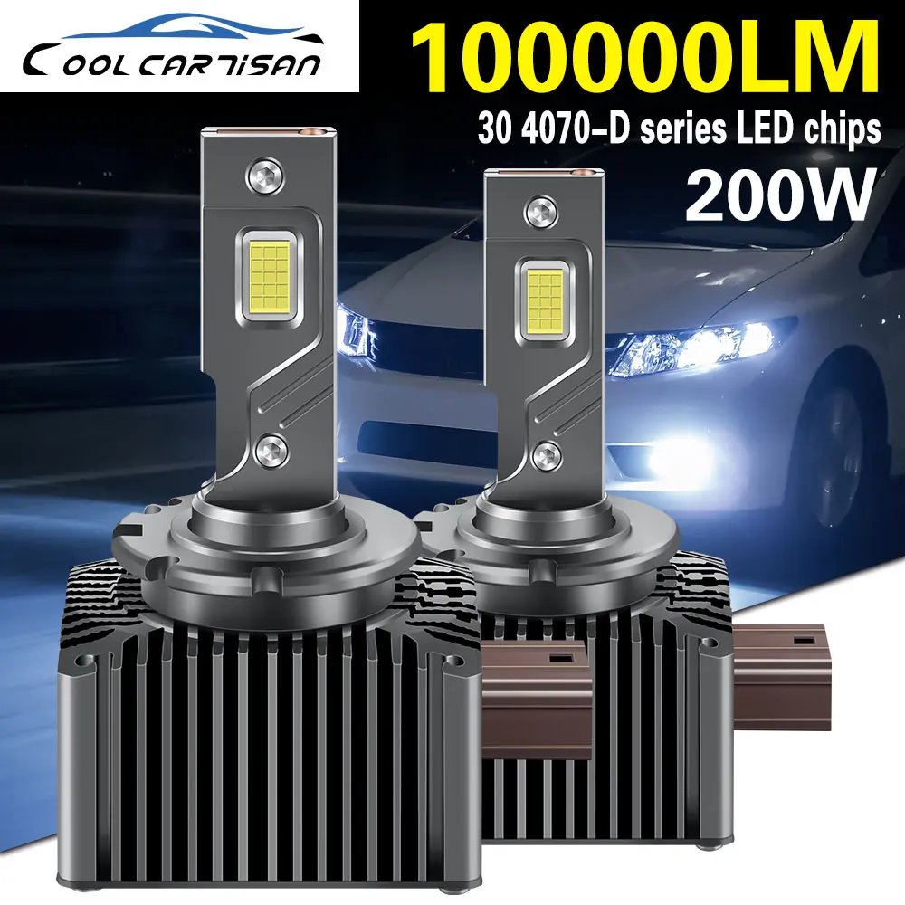 

EAGLEVISION Powerful LED Headlights Bulbs CANBUS D1S D2S D3S D4S 200W 100000LM 6000K 12V 24V Lighthouse Projector super led car