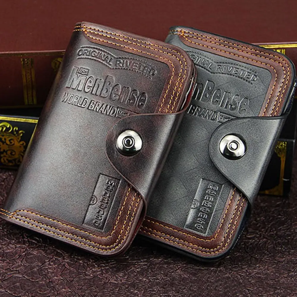 High Quality Minimalist Trifold Wallet Pocket Black Brown Business Male Purse Coin Purse Card Holders Men Wallets