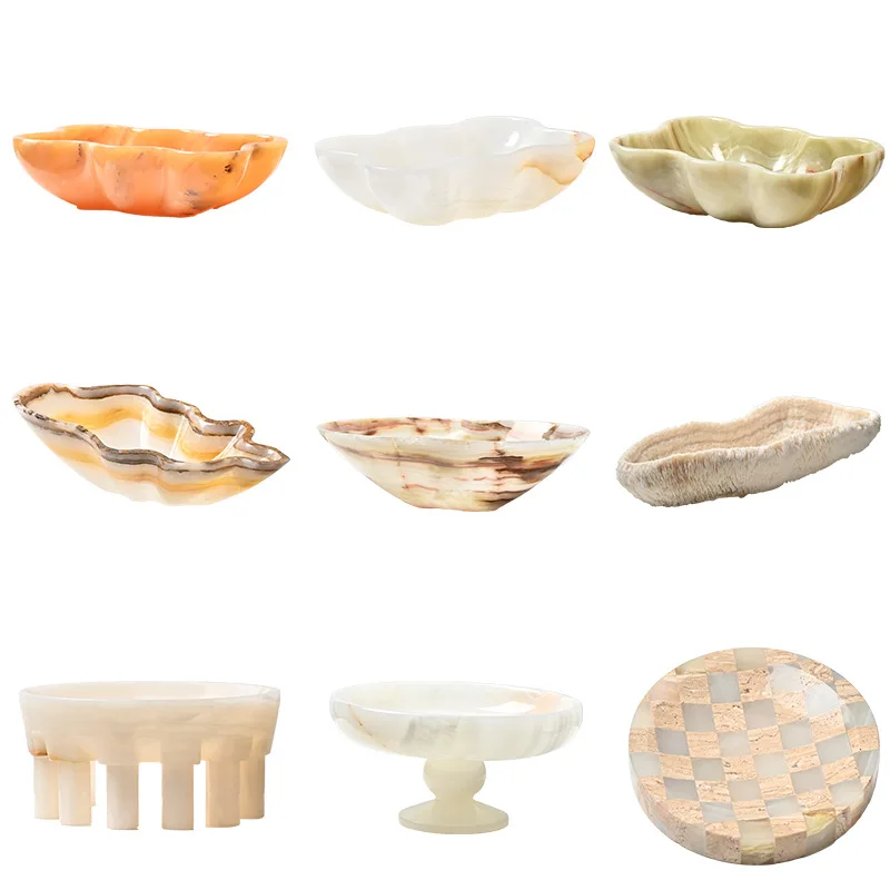 Natural jade fruit plate storage model room home coffee table dining table bar decoration