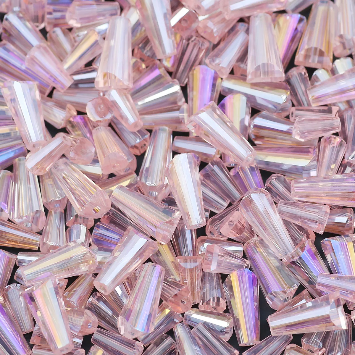 3*6/4*8/6*12mm Pink AB Tower Shape Austrian Crystal Glass Loose Spacer Beads For Jewelry Making DIY Handmade Bracelets Necklaces