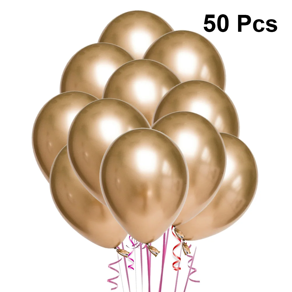 

50 Pcs Metallic Balloons Decoration Centerpieces for Tables Suite Golden Purple