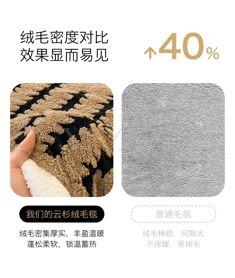 Double Layer Fleece Warm Winter Blanket Striped Thick Plush Blanket for Single Double Bed Multipurpose Sofa Throw Blanket Autumn