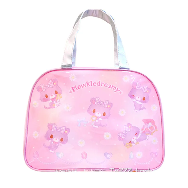 Mewkledreamy Cat Hand Bags for Women Girls Handbags Kawaii Cute PVC Beach Bag Waterproof Anime Toto Bag