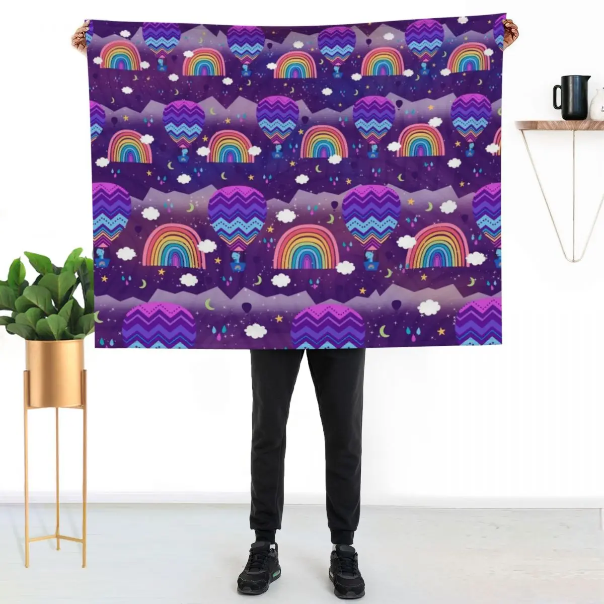 Chase the Rainbow Pattern Throw Blanket Vintage warm for winter Cute Beach Large warm winter Blankets