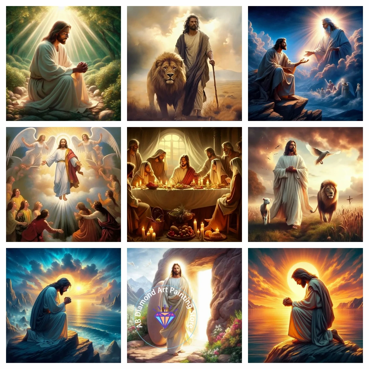 

Jesus Religion AB Diamond Painting Kit 5D DIY Diamond Embroidery Cross Handmade Art Exquisite Adult Gift Home Decoration