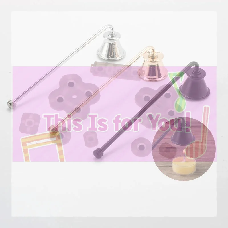 【MA】1Pcs Metal Smokeless Candles Wick Bell Snuffer Put Off Flame Tool Cutter Black Gold Rose Silver Decor Candle Snuffer