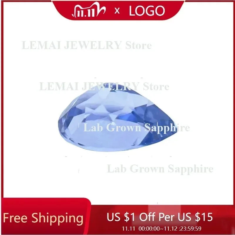 

Lab Grown Sapphire Pear Cut Cornflower Blue for Jewelry Making DIY Charms Lab Created Sapphire Gemstone Loose Stones