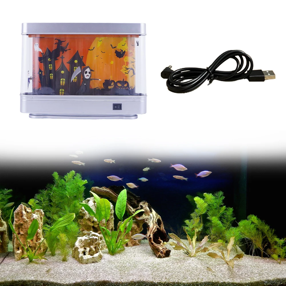 LED Artificial Aquarium Night Light Dynamic Fake Fish Tank Light Tropical Fish Sensory Aquarium Lamp for Home Decor