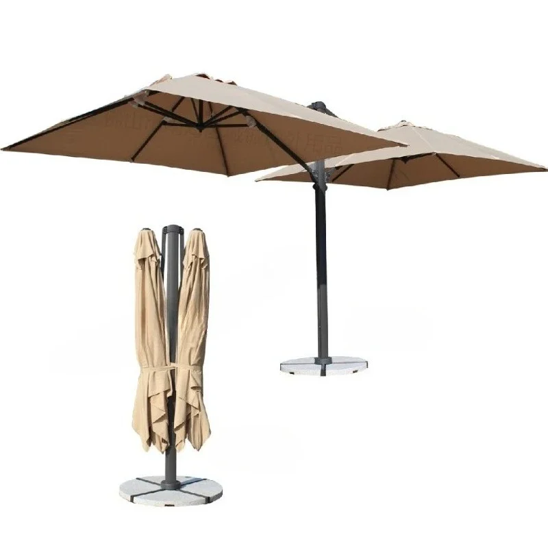Double-headed swimming pool parasol, outdoor garden commercial high-end club two-way Roman umbrella