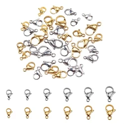 20pcs 304 Stainless Steel Lobster Clasps Claw Clasps For Bracelet Necklace Chain Diy Jewelry Making Findings Accessories 9-15mm