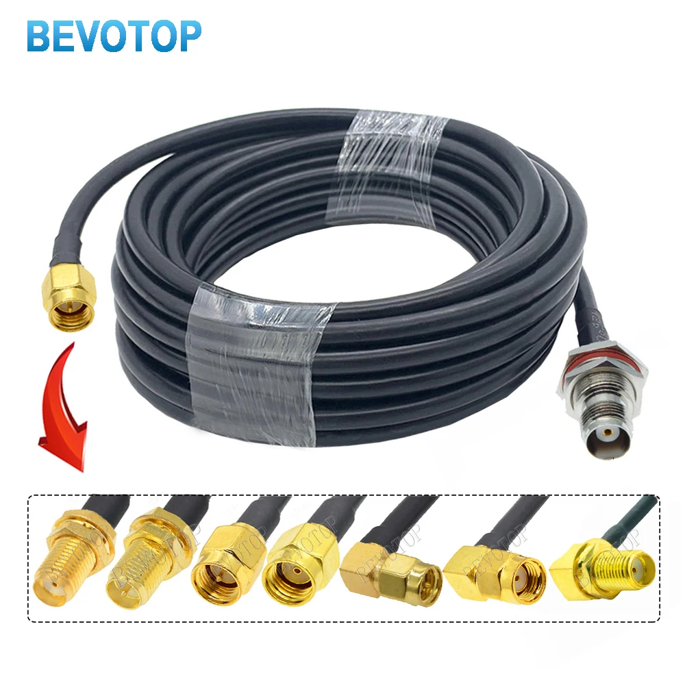 TNC Female Bulkhead RF Coaxial Cable to SMA Male/Female Series RG58 Pigtail 50 Ohm Extension Cord Jumper 10CM-30M
