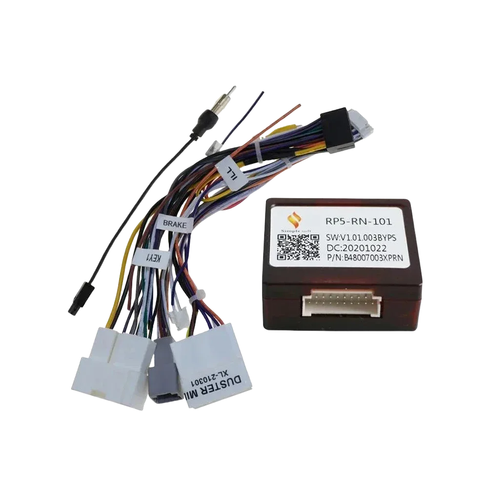 For Renault Duster/Clio/Kangoo/Sandero/logan/Captur 2015+ Canbus Box Power Cable Audio Adaptor