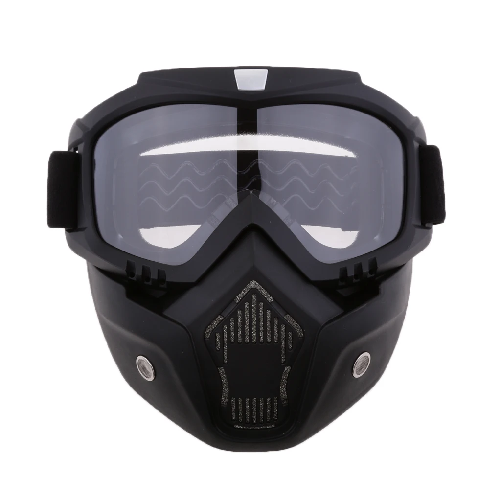 

Motorcycle Riding Protector Helmet Goggles Detachable Face Mask