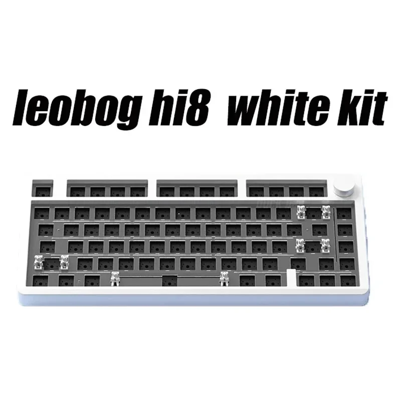 Imagem -03 - Kit Teclado Mecânico sem Fio Bluetooth Branco Liga de Alumínio 80 Chaves Pbt Mode Gasket Teclado Gaming Personalizado Leobot-hi8