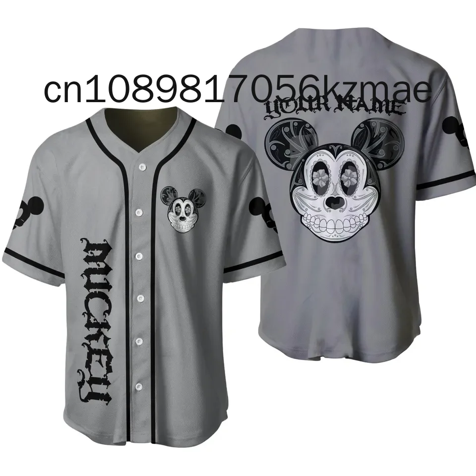 2024 New Disney Halloween Baseball Jersey Custom Streetwear Fashion Summer Men\'s And Women\'s Short Sleeve Baseball shirt