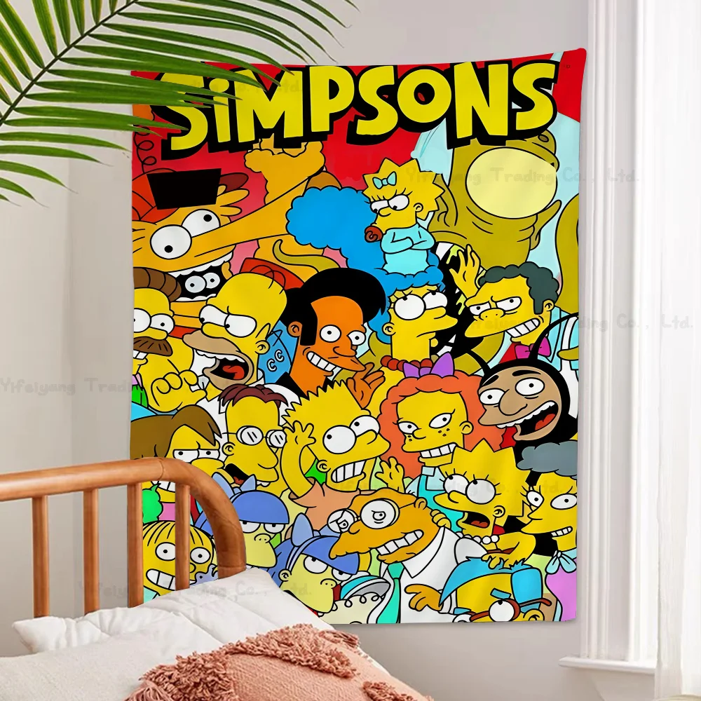 Cartoon T-The Cool S-Simpsons Good Quality Printed Large Wall Tapestry Hanging Tarot Hippie Wall Rugs Dorm Home Decor