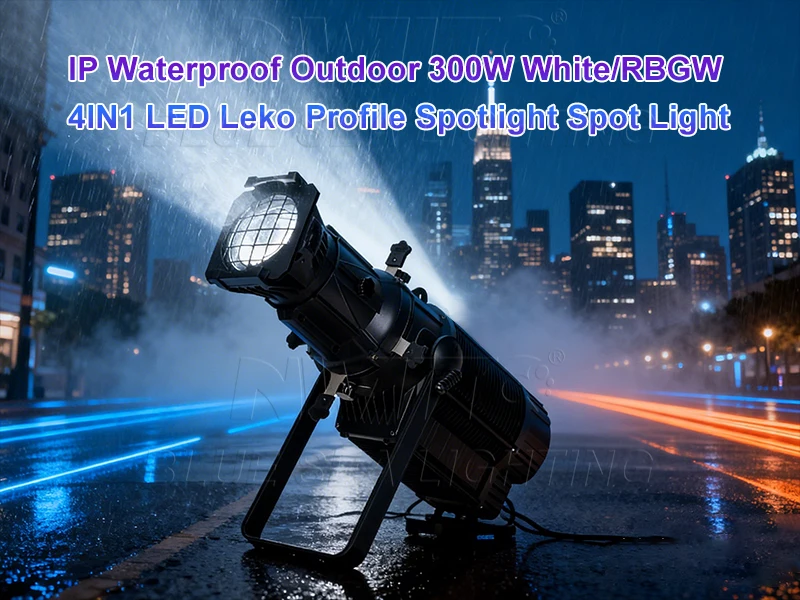 IP65 Waterproof Outdoor 300W White/RBGW 4IN1 LED Leko Profile Spotlight Spot Light for Outdoor Theatre TV & Touring Events - view 6