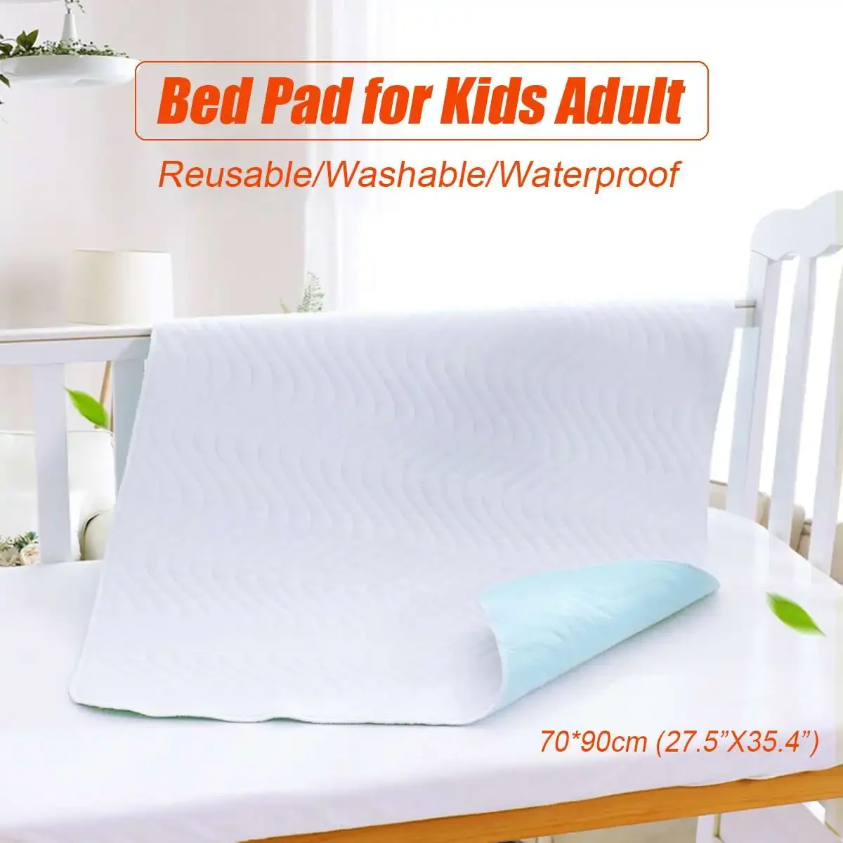 70*90cm Washable Bed Pad Kids Adult Reusable Protector Waterproof Polyester Underpad For Incontinence Patient Pad Cover Mattress