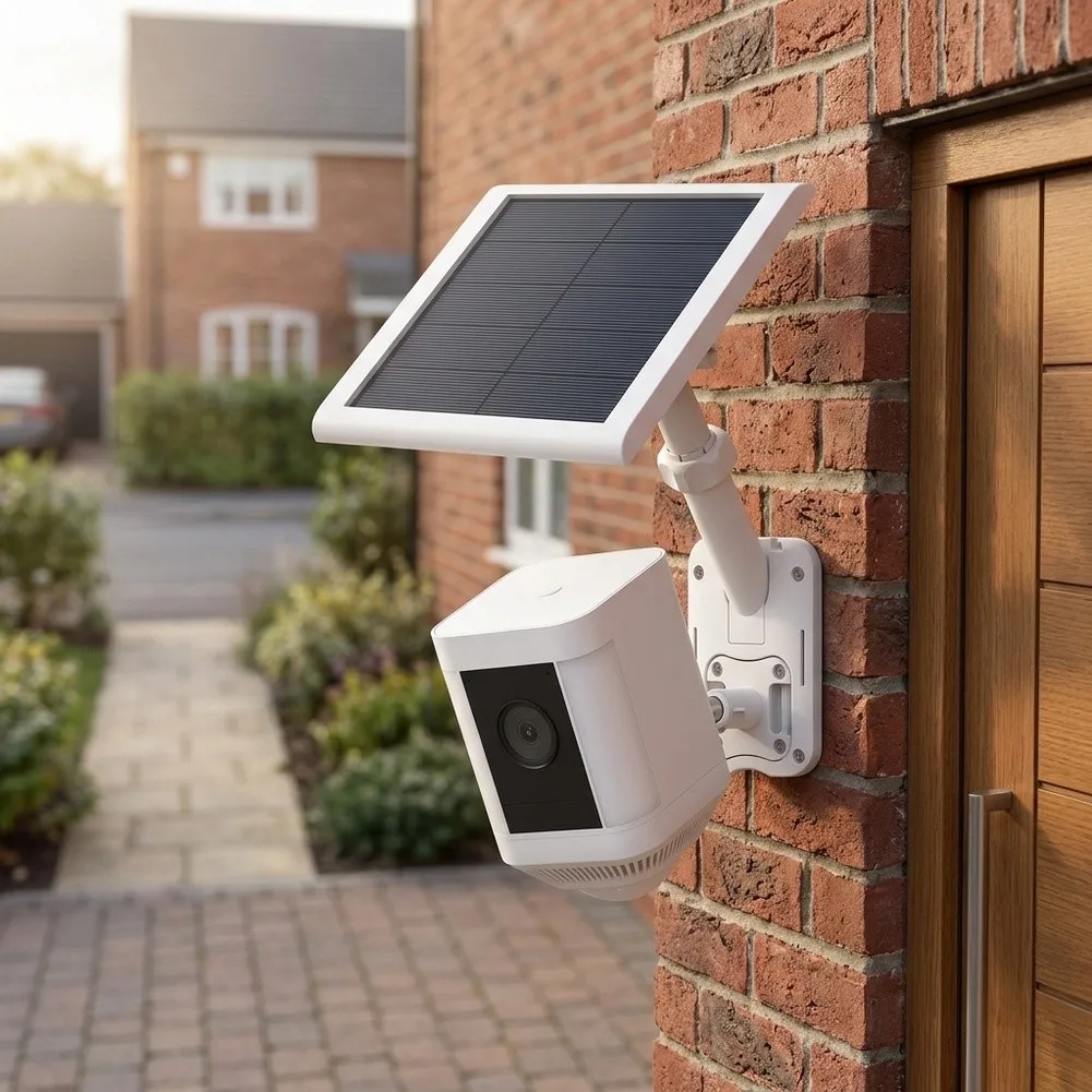Adjustable Wall And Pole Mounting Bracket For Outdoor Security Camera Solar=Power System Compatible With 1/4 Inch Interface