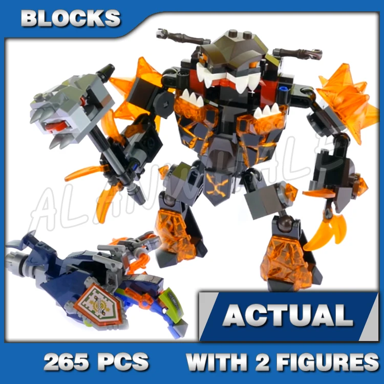 Nexoes Knights Infernox Monster Beast Master's Chaos Chariot Lance Horse Aero-Striker V2 Roller 10481 Building Blocks Toy Model