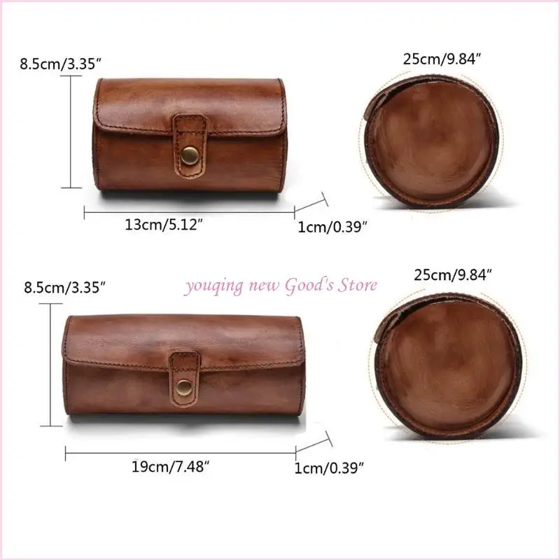 57QA Luxury Velvets Interior Watch Box Multifuncional 2/3 Grids Cowhide Watch Box