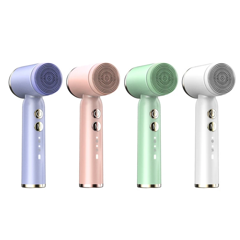 #6 In 1 Ultrasonic Electric Face Cleansing Brush Hot Cool Sonic Facial Exfoliating Cleaner Skin Rejuvenation Massage Machine