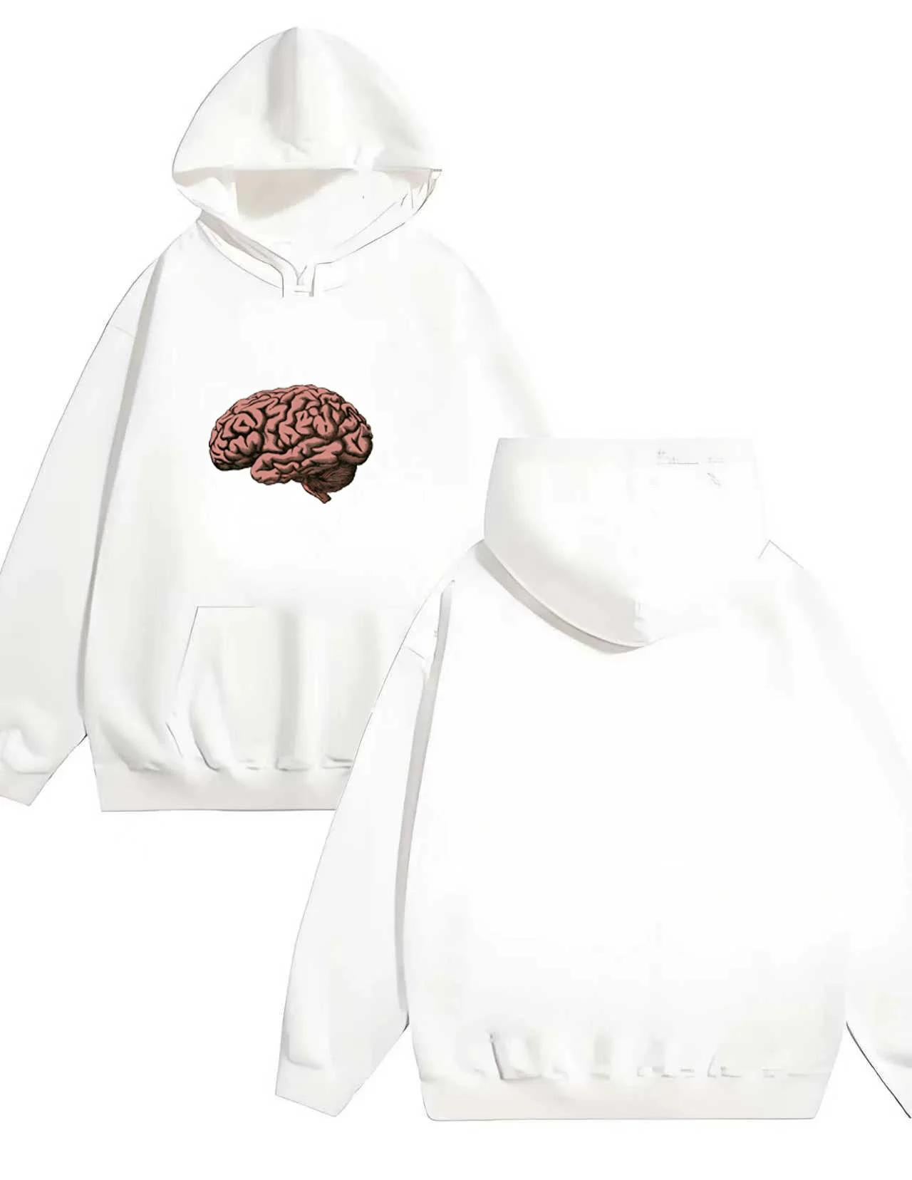 

Новая мужская и женская модная свободная толстовка с капюшоном объемом 330 г. с принтом мозга.