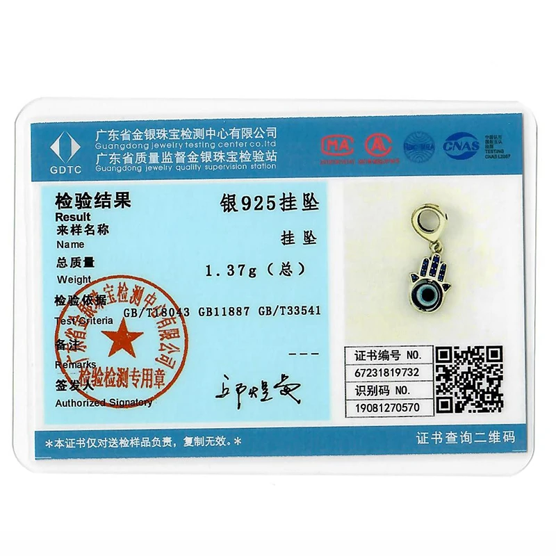 925 Sterling Silber blaue Augen und Palme Charms Kreuzigung Perlen Frauen Freundinnen Schmuck Geschenk – Detail 5