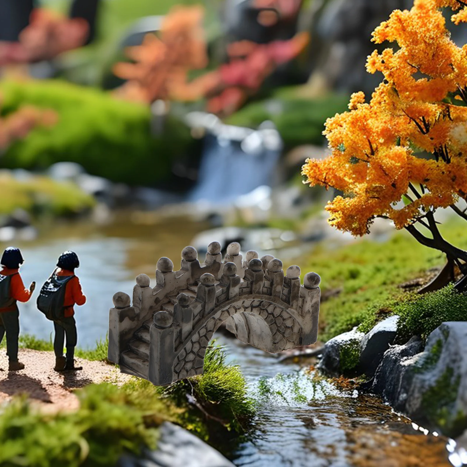 

2 Pcs Arch Bridge Ornaments Mini Garden Decorations Terrarium Plants Succulent Shelves Bedroom Resin Craft Fish Tank Office Desk