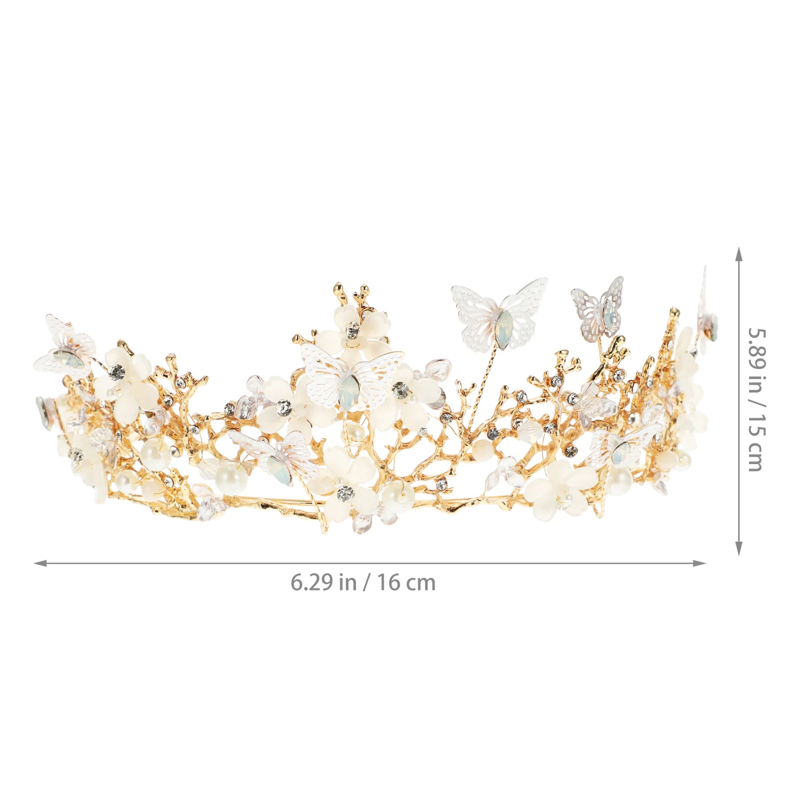 

Butterfly Flower Crown Tiaras Headdress Crowns for Women Wedding Hair Accessories Gold and Headpiece