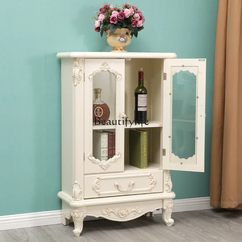 

yj5 New European-style entrance decorative wine cabinet white dining room living room locker
