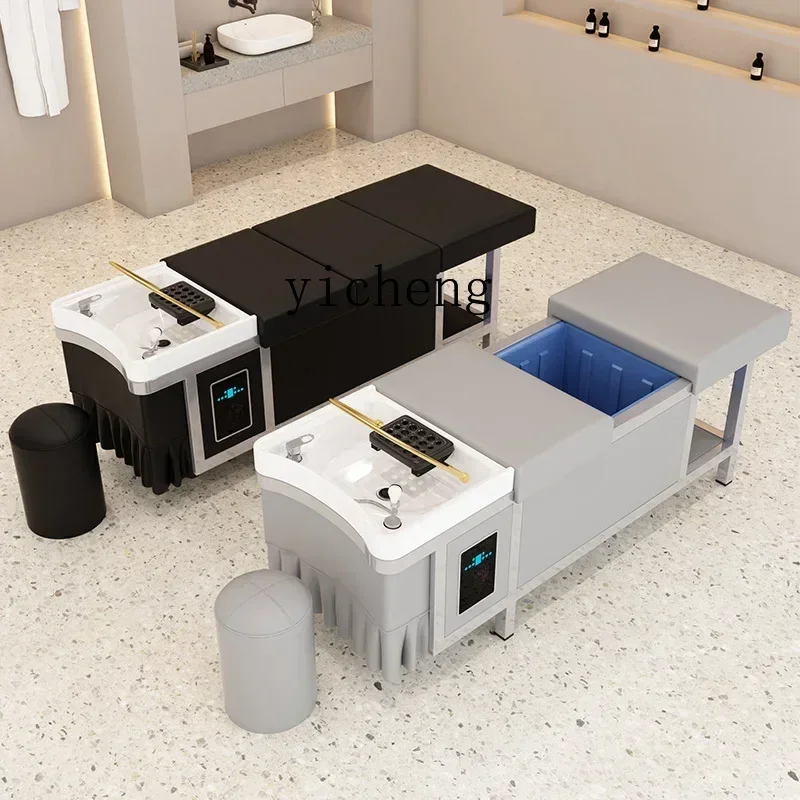 D17 Water Storage Type Hair Treatment Shampoo Bed Is Free Of Water, Barber Shop Shampoo Bed With Water Circulation Fumigation