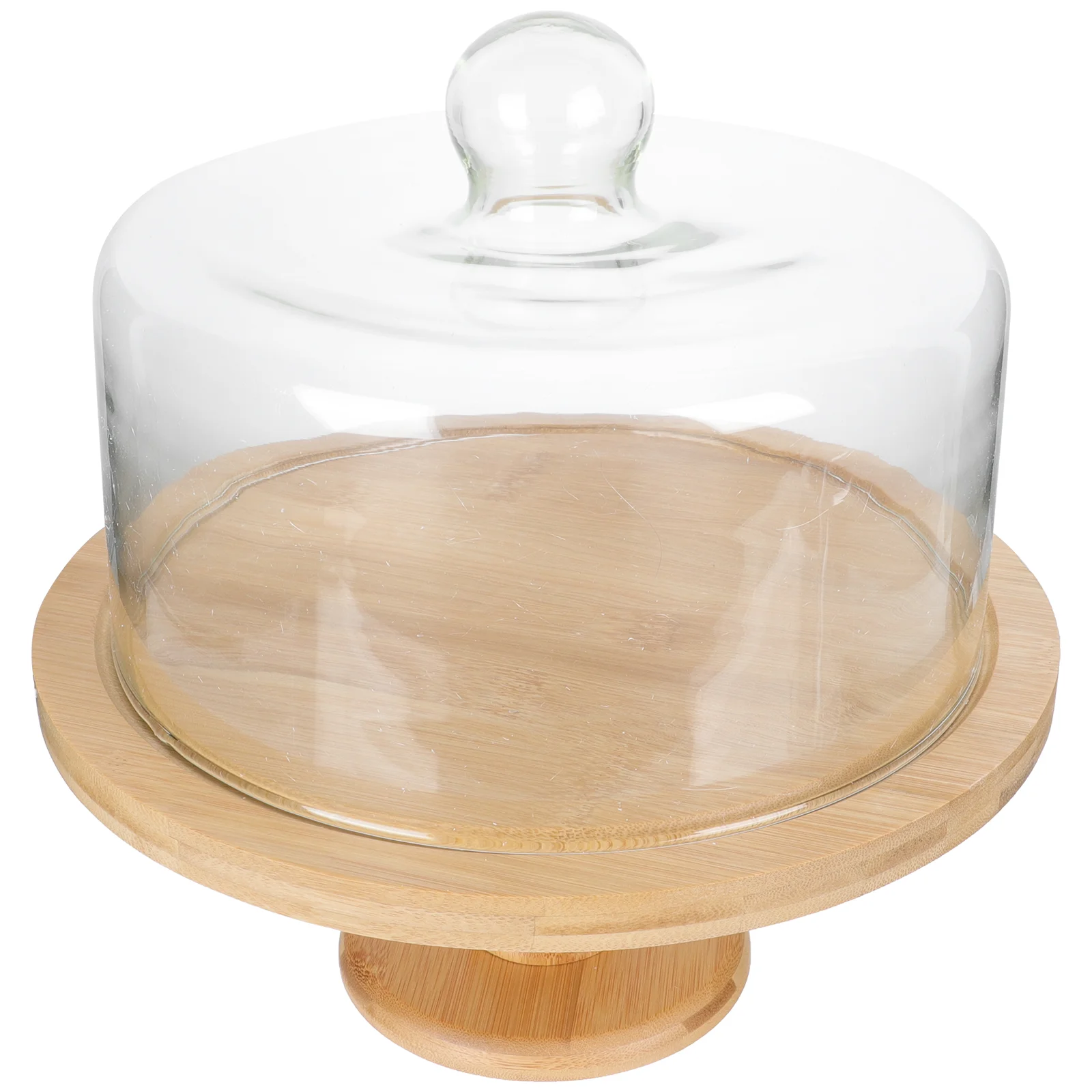 

Wedding Decor Tall Cake Tray Pan Dessert Holder with Glass Cover Khaki Toddler Lid