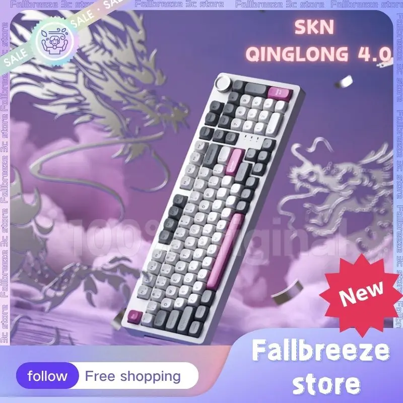 

SKN Qinglong 4.0 Mechanical Keyboards Bluetooth Wireless Keyboard 3mode Gasket Hot-Swap Rgb Game Keyboards Mac Windows System