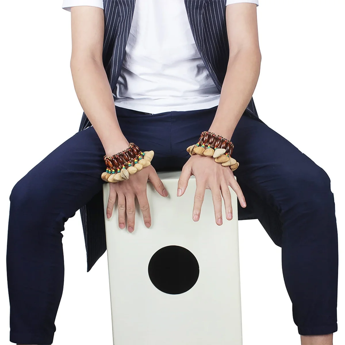 Miwayer الأفريقي الجوز قذيفة اليد جرس سوار القبلية نمط/ل Djembe الأفريقية طبل كونغا قرع آلة موسيقية الهدايا اللعب #6