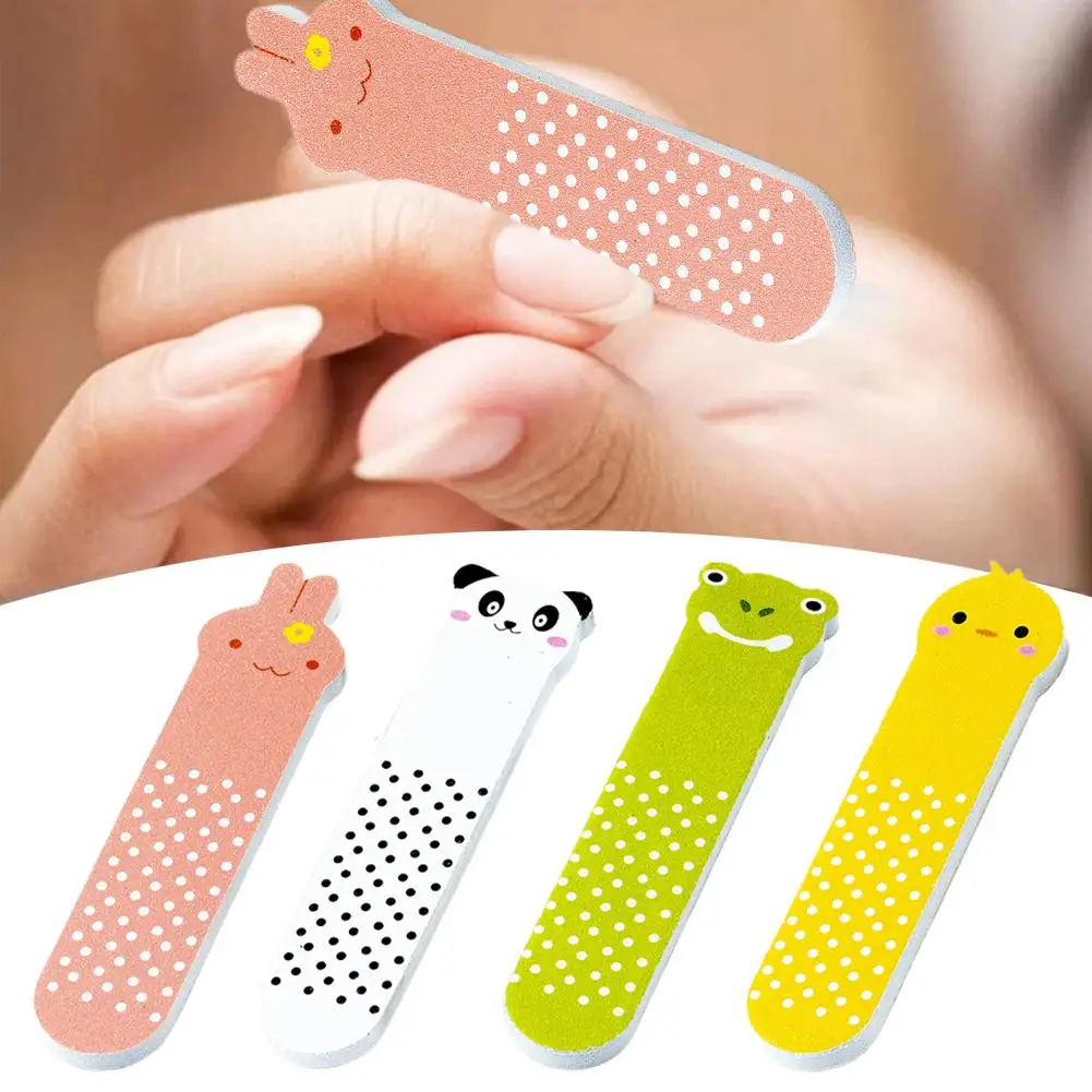 ملفات الأظافر الصغيرة لطيف الحيوان نمط أظافر المخازن المؤقتة ألواح الصنفرة مزدوجة الجانبين مسمار شحذ أداة للمنزل Z9V6