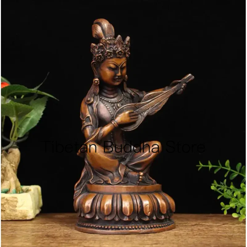 22cm Pure copper Tantric Buddha statue  Miaoyin Heavenly Maiden Buddha statue ornament