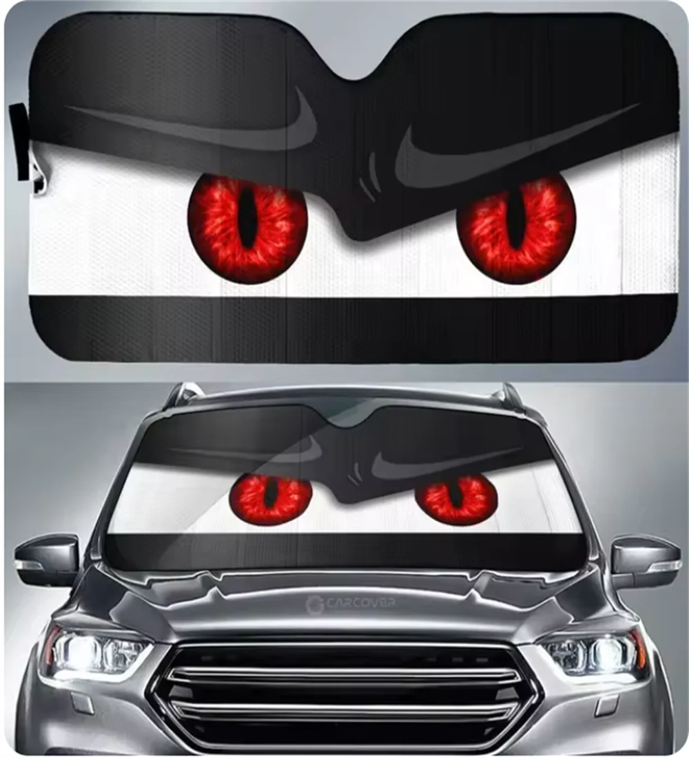 Fashion Car Front Window Visor 70x130cm Sun Visor Sunscreen Curtain Sunshades Reflector Anti UV Protector Evil Eyes