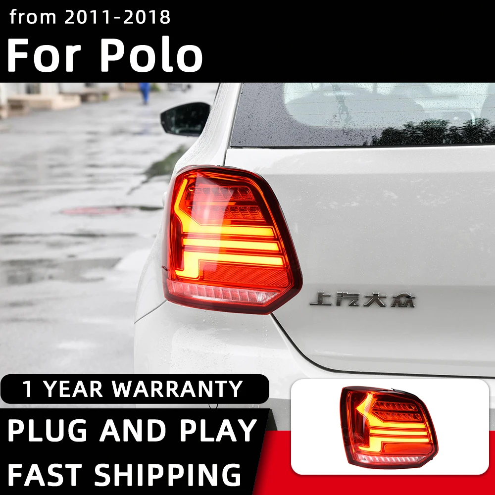 Taillight For VW Polo LED Taillights 2011-2018 Tail Lamp Car Styling DRL Signal Projector Lens Auto Accessories Rear light