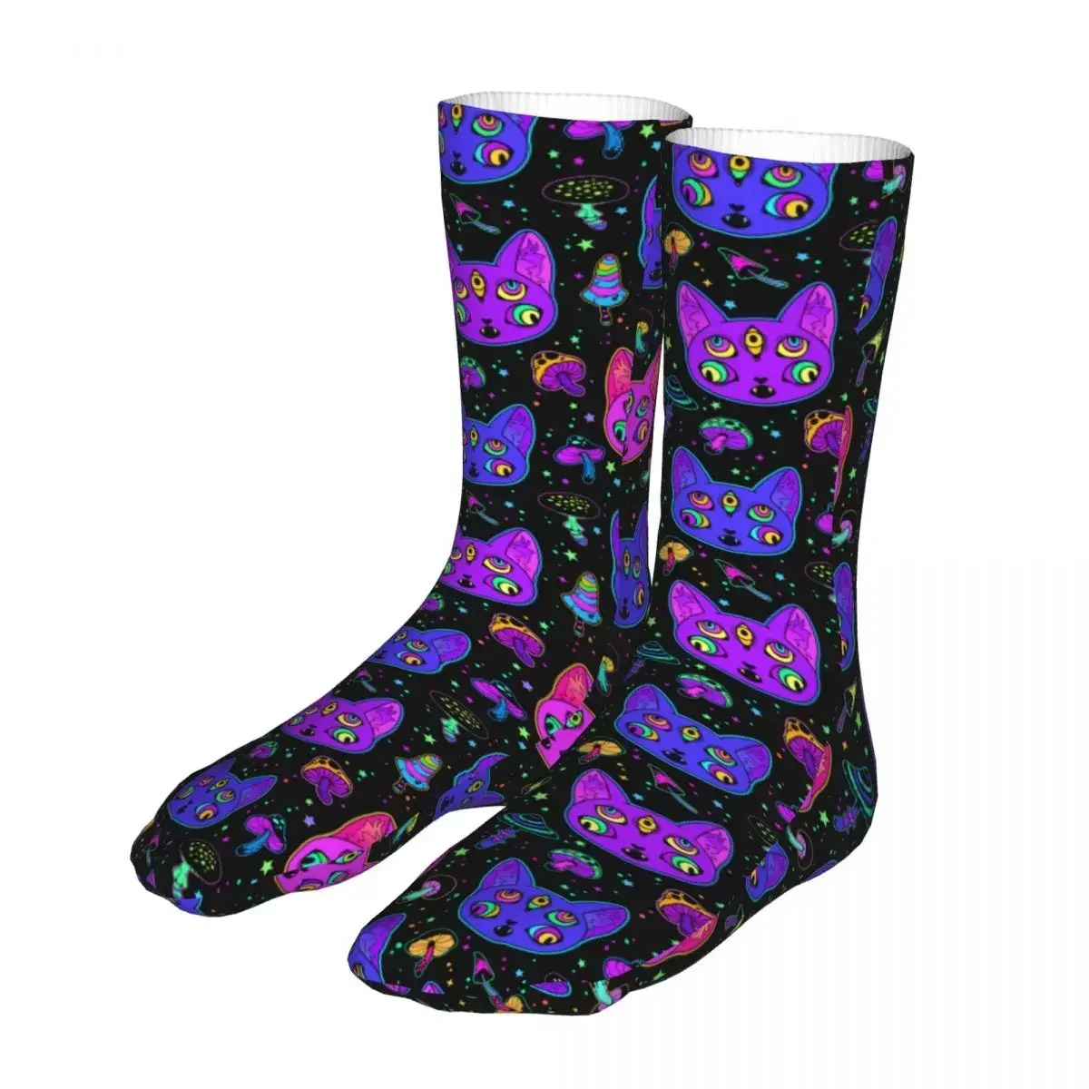 New Socks Male Mens Women Casual Psychedelic Cat  Sport  Spring Summer Autumn Winter