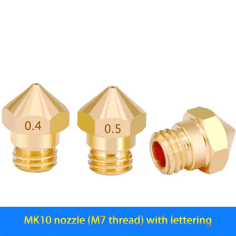 

2 Pcs M7 Threaded Nozzle 1.75mm Consumables Mk10 Brass Nozzle 0.2-1.0mm For 3D Printer Accessories