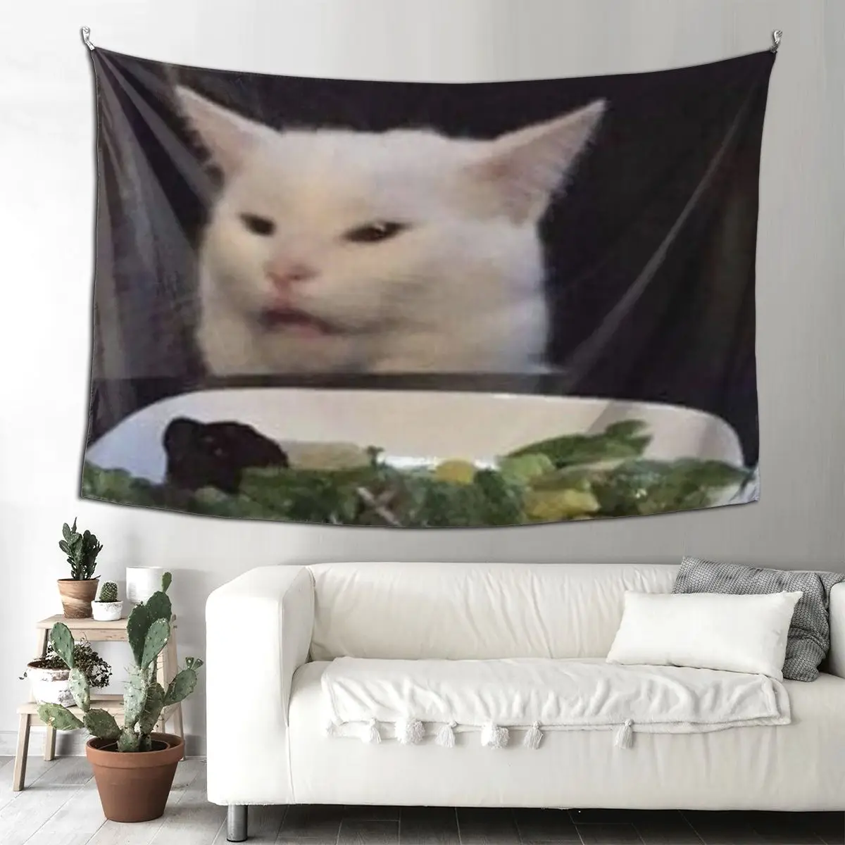 

Cat Meme Tapestry Hippie Wall Hanging Aesthetic Home Decor Tapestries for Living Room Bedroom Dorm Room