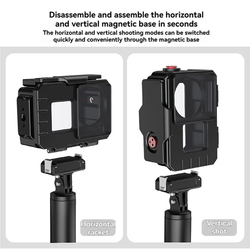 【Hot Selling Items】80M Waterproof Case Magnetic Quick Diving Housing For DJI Action 5 Pro 4 3 Action Camera