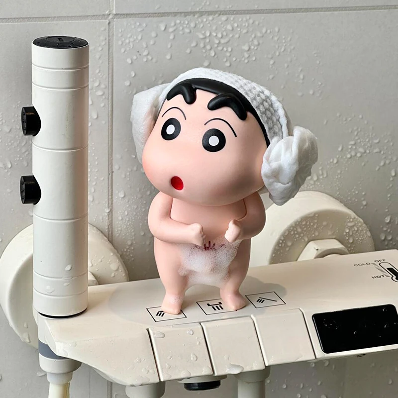 تلوين شين تشان تأخذ حمام Zaemon عارية بعقب فتح عينيك حامل هاتف المحمول سطح المكتب الشكل هدية مزخرفة دمية زينة السيارات