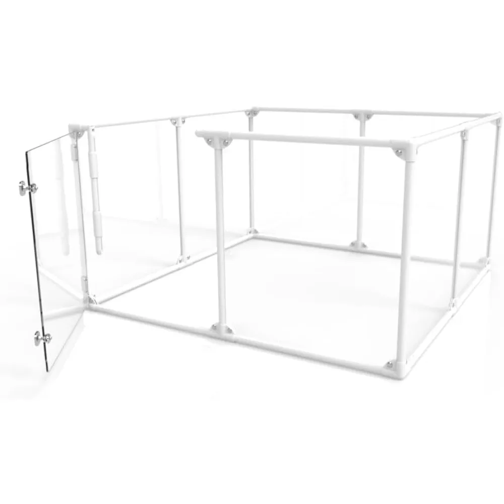 

27" Tall Medium Pet White fence 49"L x 49"W x 27"H