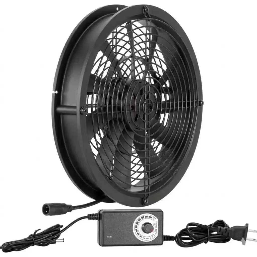 Wentylator chłodzący DC 250mm 25cm 12V 250X30mm z przewodem zasilającym AC 110V 115V 220V 230V, regulator prędkości, do namiotu uprawowego, do roślin, regulowany. — zdjęcie produktu 4