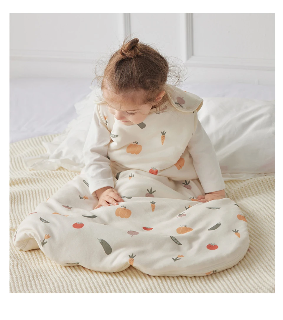 Sleeping Bag For Baby 0-24 Months Spring Autumn Sleeveless Wearable Anti-Kick Blanket Cartoon Printed Baby Sleepsacks 2.5Tog