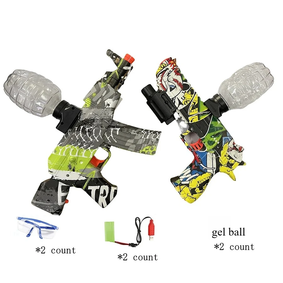 デザートイーグル、AK47、屋外戦闘ゲーム、1箱2個入り ゲルボールブラスターおもちゃ銃